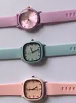 Minimalist Pastel Quartz Wristwatch with Soft Silicone Strap - 1