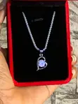 Silver Heart Pendant Necklace with Cubic Zirconia - 2