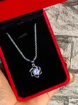 Lady's Flower-Shaped Pendant Necklace - 2