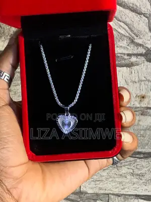 Heart Pendant Necklace - Silver-Plated Stainless Steel