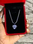 Heart Pendant Necklace - Silver-Plated Stainless Steel - 1