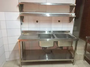 Commercial Stainless Steel Sink - Double Bowl and Half