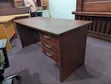 Brown Office Table / Desk (160cm) with Fixed Drawers - 1
