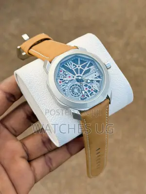 Bvlgari Brown Leather Strap Watch