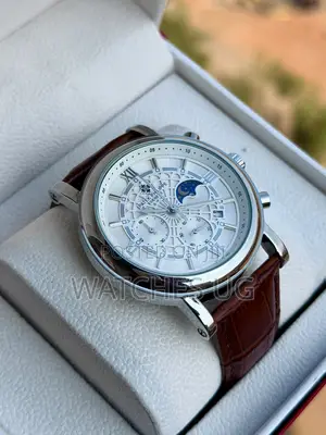 Patek Philippe Brown Leather Strap Watch