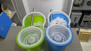 Floor Cleaning Spin Mop and Bucket with Stainless Steel Wringer, 5.8L
