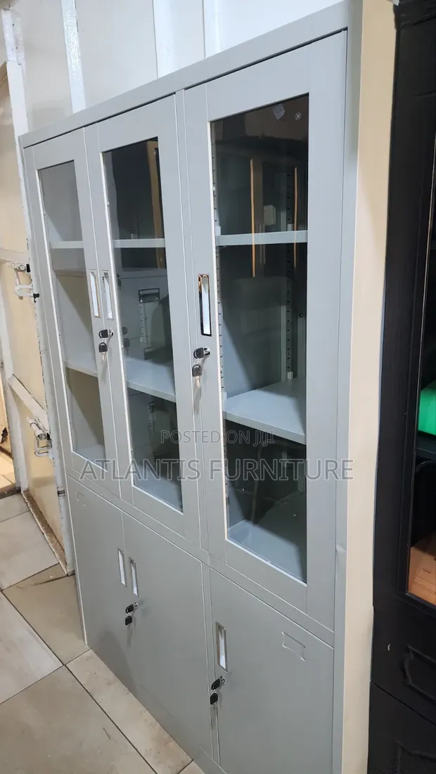 World Industries Three-Door Glass Cabinet - 1