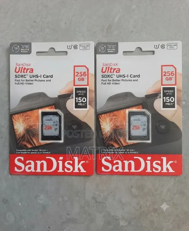 SanDisk 256GB SDXC UHS Speed Class 3 Memory Card - 1