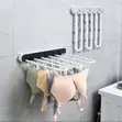Wall-Mounted Foldable Drying Rack with Clips - 1