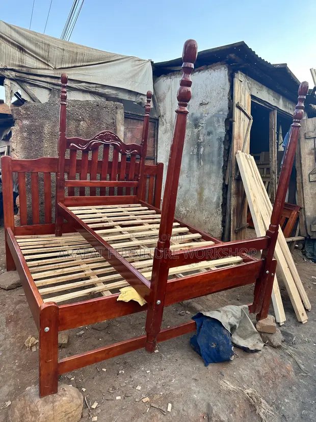 Solid Omusambya Wood Bed - 4x6ft - 1