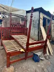 Solid Omusambya Wood Bed - 4x6ft - 1