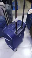 Small Blue Softshell Trolley Suitcase - 1