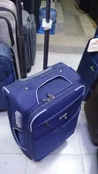 Small Blue Softshell Trolley Suitcase - 2