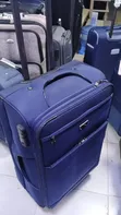 Medium Size Blue Soft-Shell Fabric Suitcase - 2