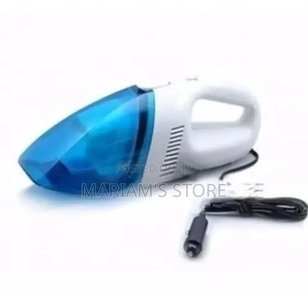Handheld Car Vacuum Cleaner - White Body, Blue Nozzle - 1