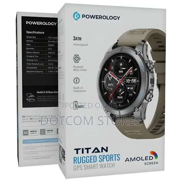 Powerology Titan Rugged Sport GPS Smart Watch - 1