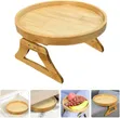Bamboo Sofa Armrest Tray with Cup Holder - 2