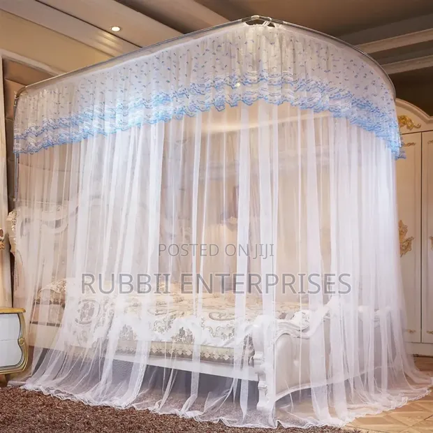 Two Stand Adjustable Mosquito Net - White - 1