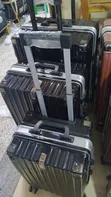 Black Ribbed Hardshell Cabin Suitcases (3pcs) - 2