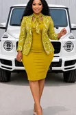 Ladies Office Dress and Coat Set - 1