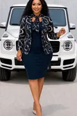 Ladies Office Dress and Coat Set - 2