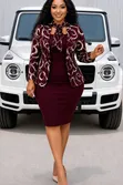 Ladies Office Dress and Coat Set - 4