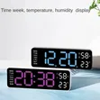Large Digital LED Wall Clock with Temperature & Week Display - 3