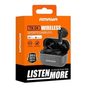Amaya TK04 Wireless Sports Earbuds - Pure Bass, 20hr Playtime