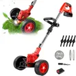 1300mAh Cordless Foldable Electric Lawnmower with Wheels - 1