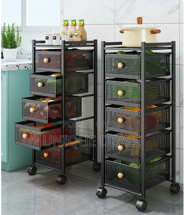 Multi-Layer Kitchen Storage Rack with Wheels - 1