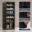 Foldable 6-Layer Shoe Organizer - Black - 2