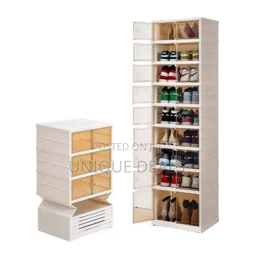 9 Tier Foldable Stackable Shoe Rack Organizer - 1