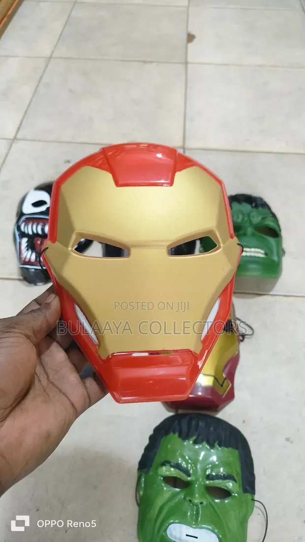 UK Used Plastic Character Masks (Iron Man, Hulk, Black Panther) - 1
