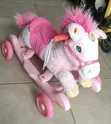 UK Used Pink Disney Princess Plush Rocking Pony - 3