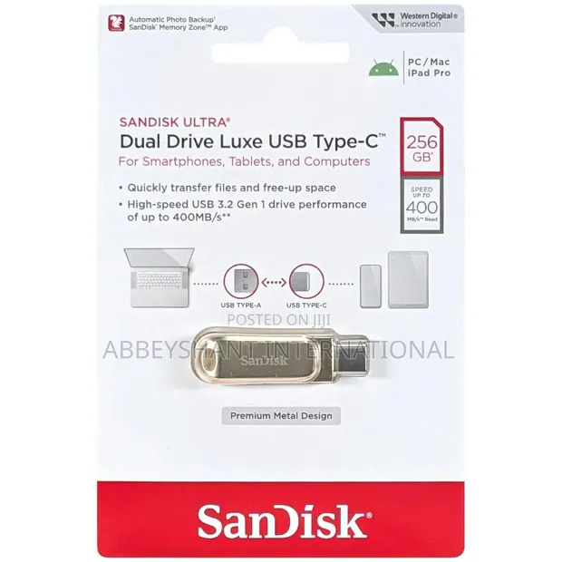 SanDisk Ultra Dual Drive Luxe USB-C Flash Drive 256GB - 1