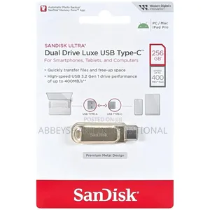 SanDisk Ultra Dual Drive Luxe USB-C Flash Drive 256GB