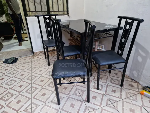 Imported Glass-Top Dining Table - 4 Seater - 1