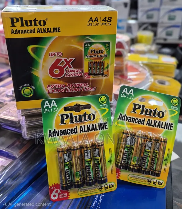 48 Piece Pluto Alkaline AA Batteries - 1.5V LR6 - 1