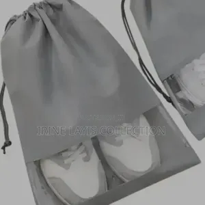 Drawstring Shoe Storage Bags with Clear Window