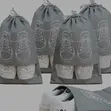 Drawstring Shoe Storage Bags with Clear Window - 2