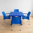 Weatherproof Matted Bar and Restaurant Plastic Chairs and Table - 1