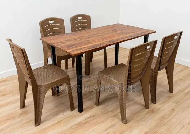 Home Balcony Foldable Dining Table and 6 Chairs - 1
