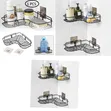 Self-Adhesive Metal Bathroom Kitchen Corner Rack Storage Shelves - 2