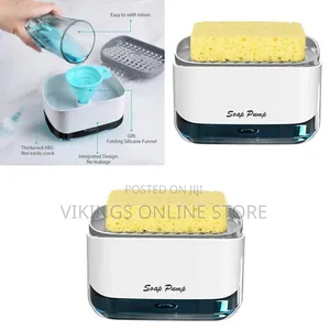 2-in-1 Countertop Dish Soap Dispenser with Sponge Holder