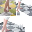 4 Pcs Interlocking Non-Slip Bathroom Floor Tiles Rubber Mat - 1
