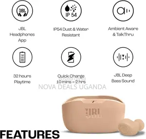 JBL Wave Buds True Wireless Earbuds - 32H Battery, Deep Bass