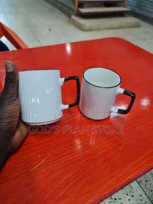 Set of 12 White Ceramic Cups