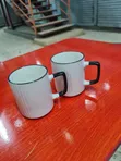 Set of 12 White Ceramic Cups - 2