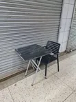 Metal Framed Wooden Foldable Reading Table and Chair Set - 1