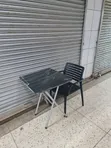 Metal Framed Wooden Foldable Reading Table and Chair Set - 2